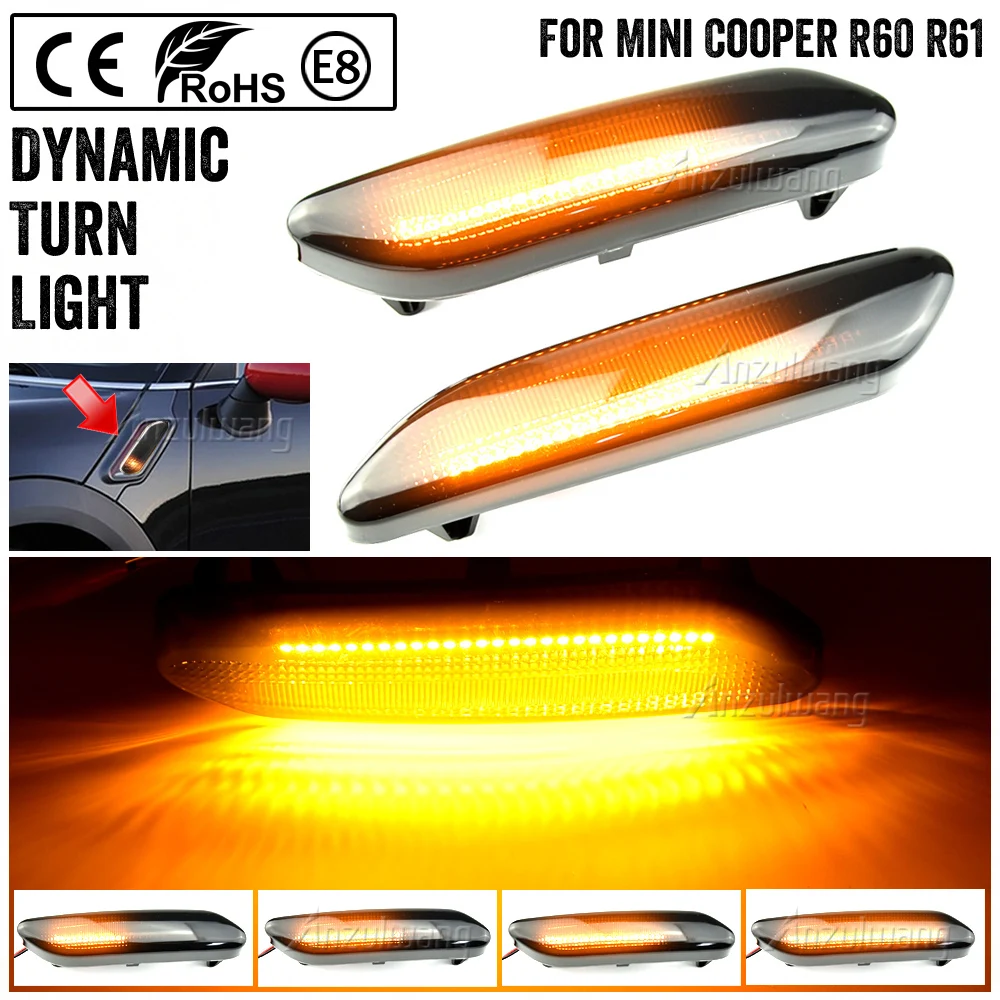 

Side Marker Flowing Dynamic Sequential Blinker Indicator LED Turn Signal Light For Mini Cooper R60 R61 Countryman Paceman