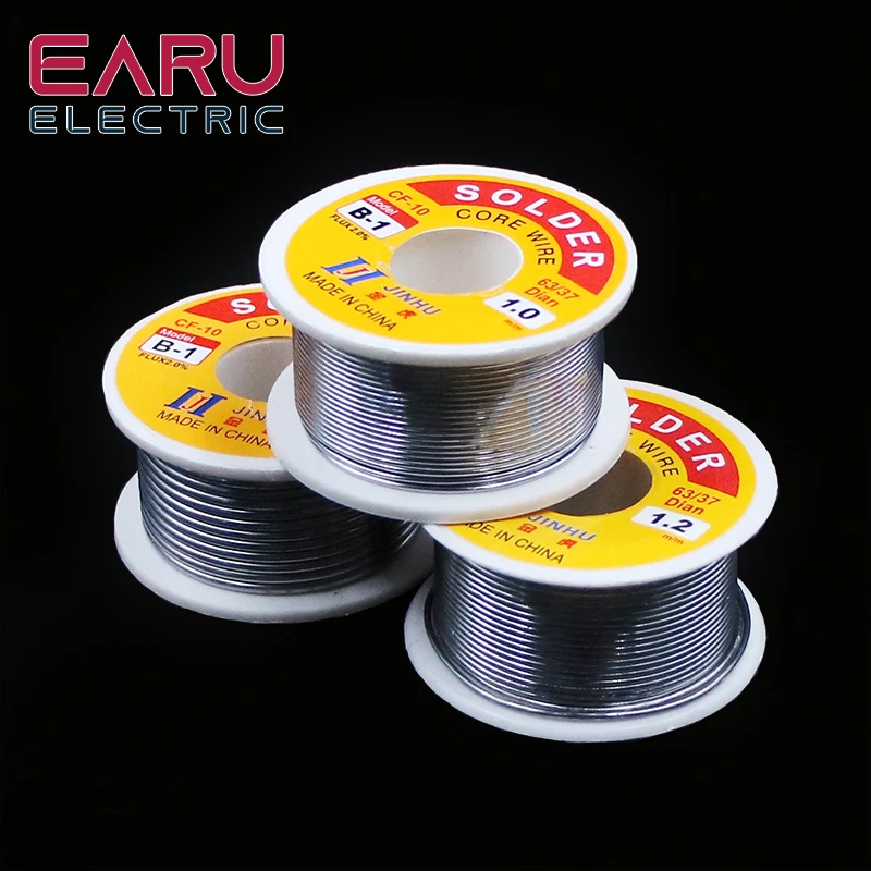 0.6/0.8/1/1.2/1.5/2MM 63/37 FLUX 2.0% 45FT Tin Lead Wire Melt Rosin Core Solder Soldering Wire Roll for Eletric Solder Iron 100g soldering wire soldering tin wire