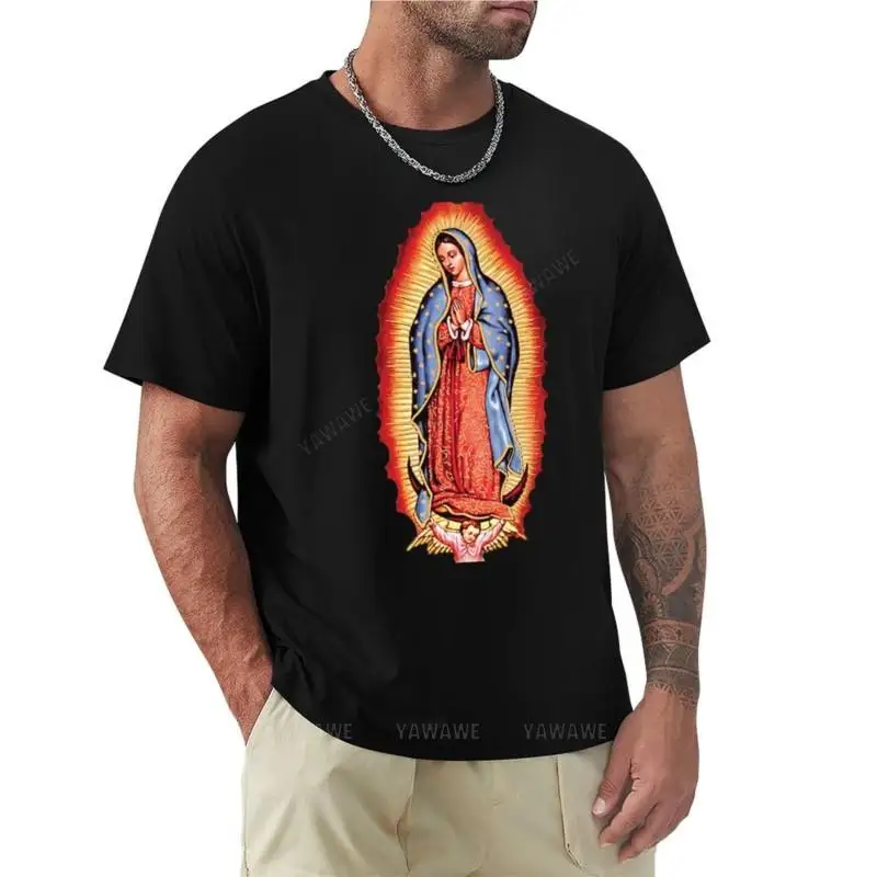 

t-shirt men summer tees Our Lady of Guadalupe Virgin Mary T-Shirt Blouse cute tops t shirt man Men's t-shirt