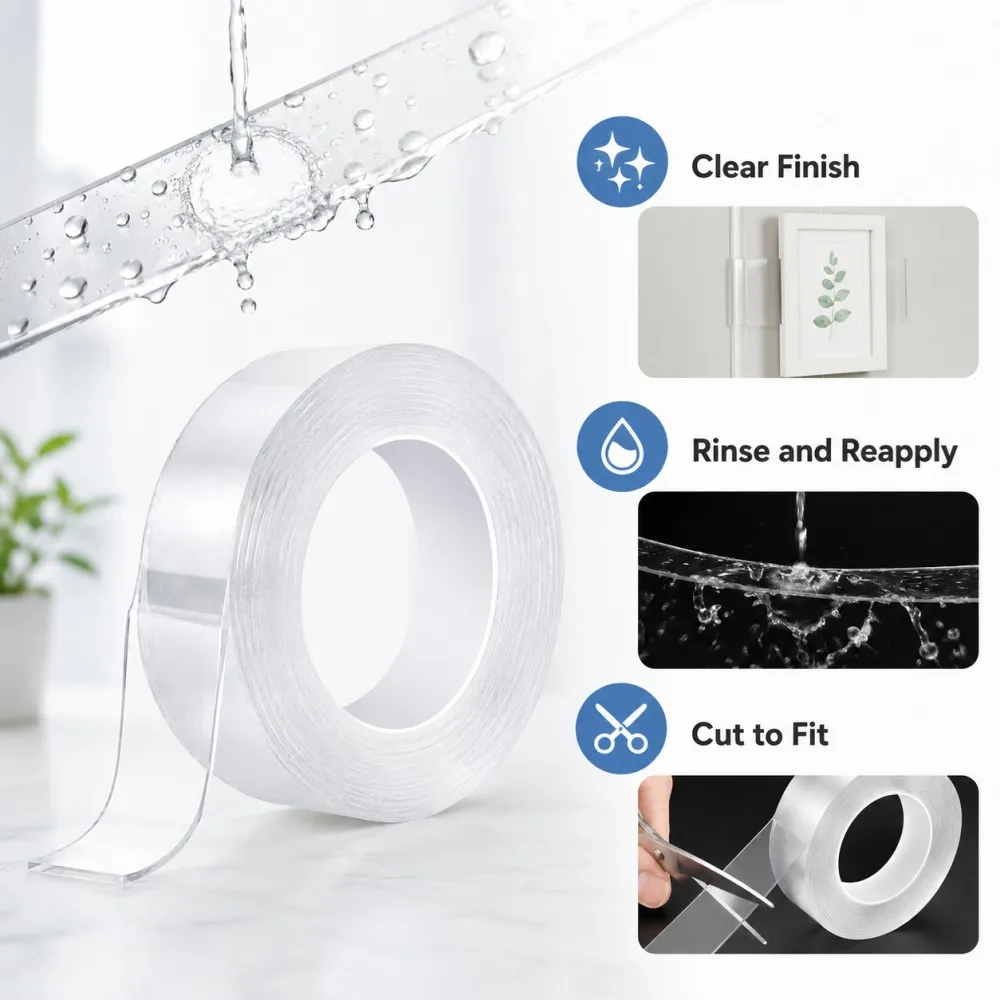 Nano Tape: Extra Strong Double-Sided Waterproof Adhesive Tape