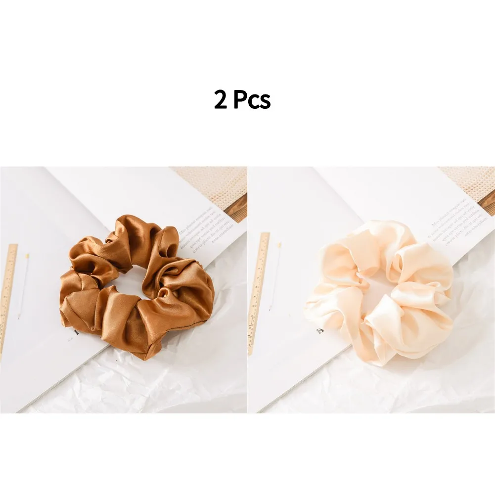 3.9 inch Women Silk Scrunchie Elastic Handmade Multicolor Hair Band Ponytail Holder Headband Hair Accessories hair clips Hair Accessories