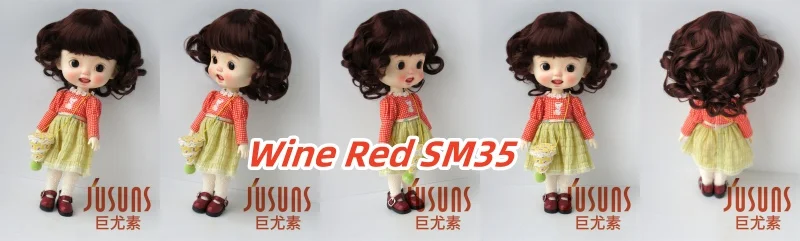 JD164 Kurze Lady Curls Synthetische Mohair BJD Perücken 5-6" 6-7" 7-8" 8-9" 9-10" 10-11" YOSD MSD SD DOD QBaby Blythes Puppenzubehör – Detail 38