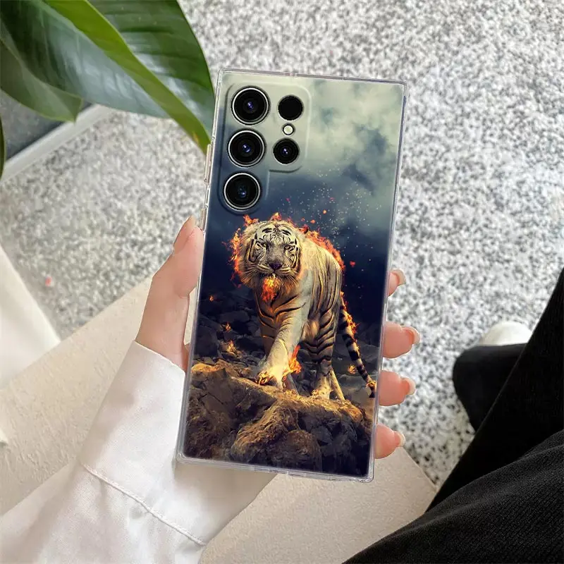 thumbnail image 1 of Tigre Wolf Lion Animal Phone Case For Samsung S24 S23 Ultra S22 S20 Plus S21 FE Clear Cases Cover Galaxy S24Ultra S235G Fundas, 1 of 5
