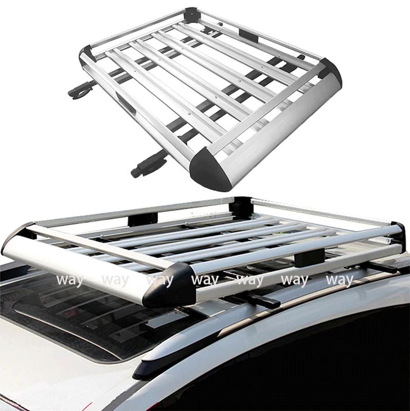 Silver Black Universal Car Roof Rack Cargo Aluminum Alloy Top Carrier