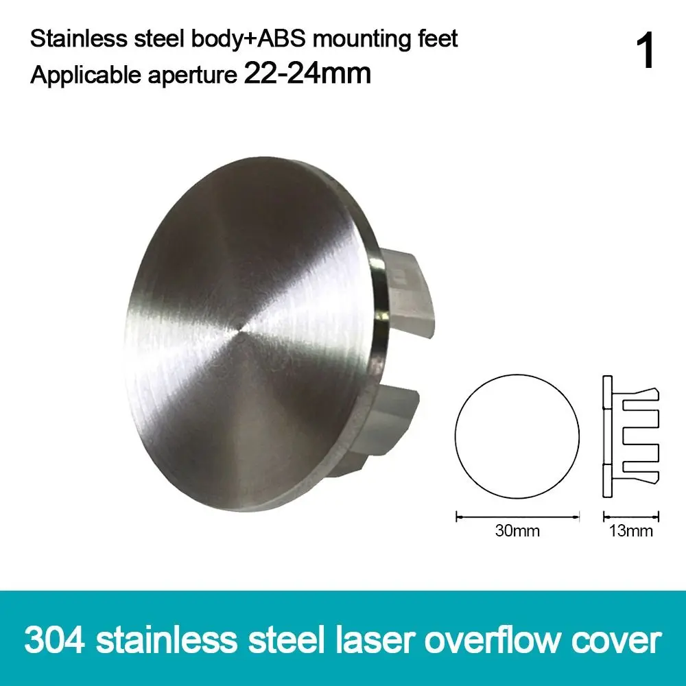 Stainless Steel Sink Overflow Covers Round Replacement Wash Basin Overflow Ring Plug Sink Hole Cover Kitchen Bathroom Supplies 5