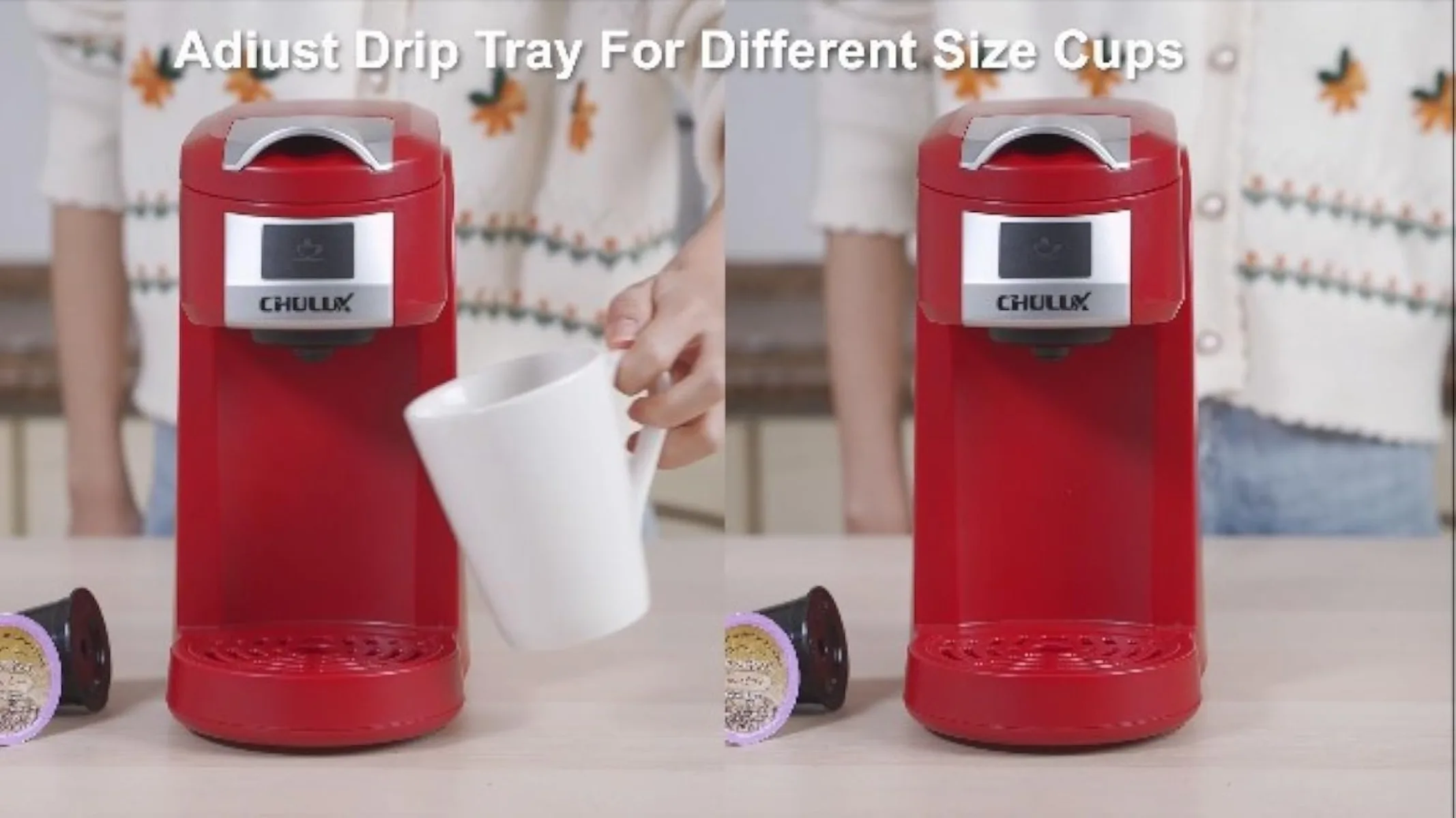 Single Serve Coffee Maker, Red Single Cup Coffee Machine for K Cup & Ground Coffee, 5 to 12oz Brew Sizes in Mins | USA | NEW 4