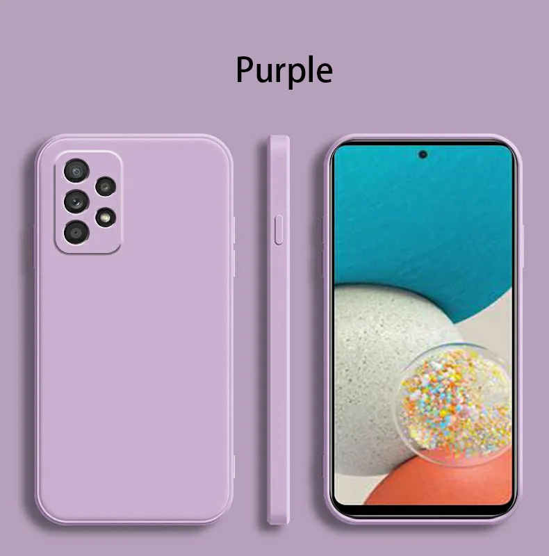 Square Matte Silicone Luxury Classic Case with Camera Protection and Shockproof Design