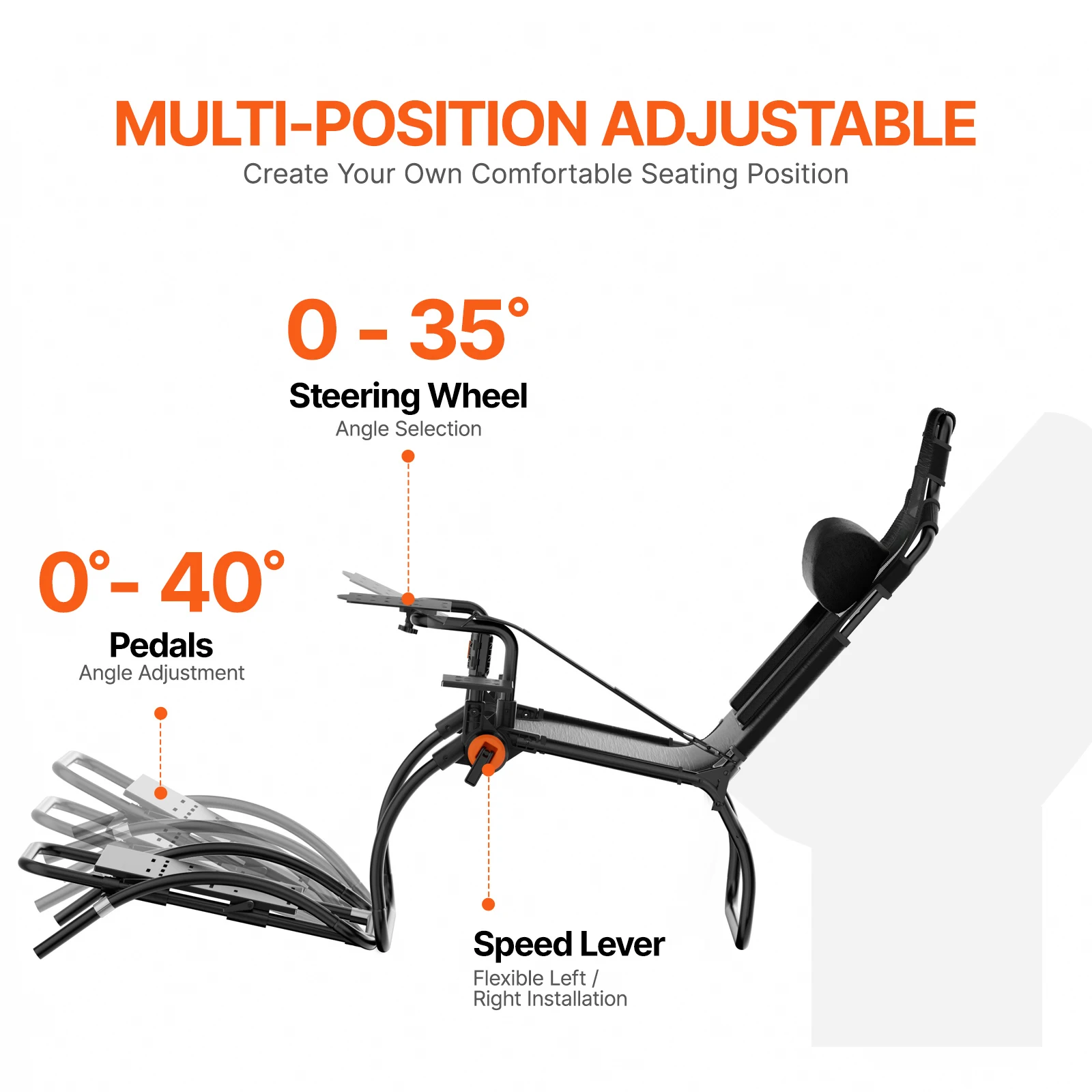SucceBuy Racing Wheel Stand Foldable to Logitech G923/G920/G29 Steering Wheel Stand & Foot Simulator GT/Formula Mode Large Size - 4