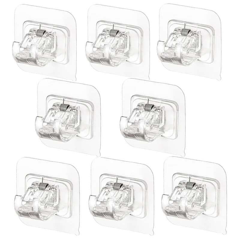 

26 шт. карниз для штор без сверления, карниз для занавесок, крючки без гвоздей, регулируемая палка на карниз, прозрачный крючок