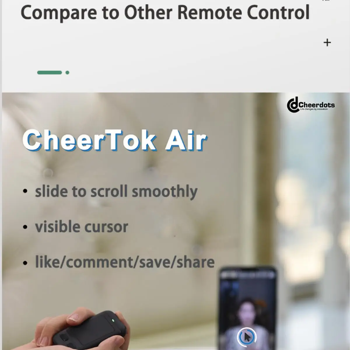 CheerTok Air Singularity Mobile Phone Remote Control Air Mouse Bluetooth Wireles
