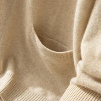 Cardigan pour homme en cachemire 100% de haute qualité, tricoté à 12 aiguilles, pull de luxe, col en V, pull ample, veste à simple boutonnage 4