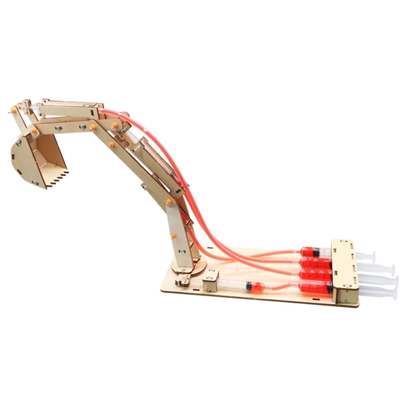 Hydraulic Excavator DIY Student Science And Technology Wooden Science And Education Toys Model Experiment Toys Durable