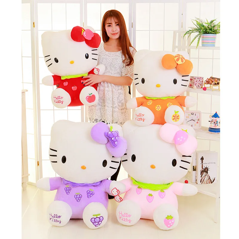 

30cm Hello Kitty Cat Plushies Sanrio Originality Cartoon Fruit Strawberry Toys Girls Gifts Sanrio Room Decor Anime Plush Pendant