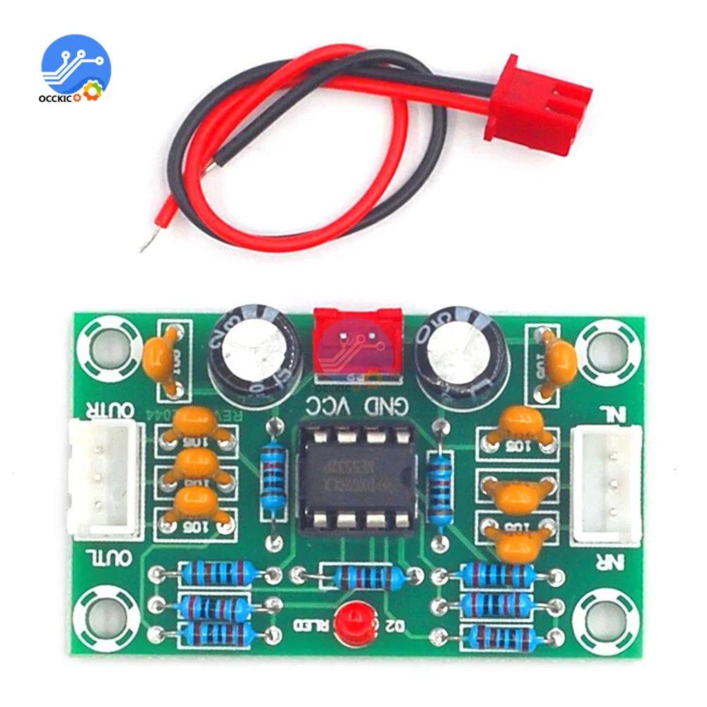 Operational amplifier audio amplifier board pre amplifier NE5532 Operational Pre-Amplifier Module Digital Audio Front Amplifier Board 5 Times Rate Wide Voltage