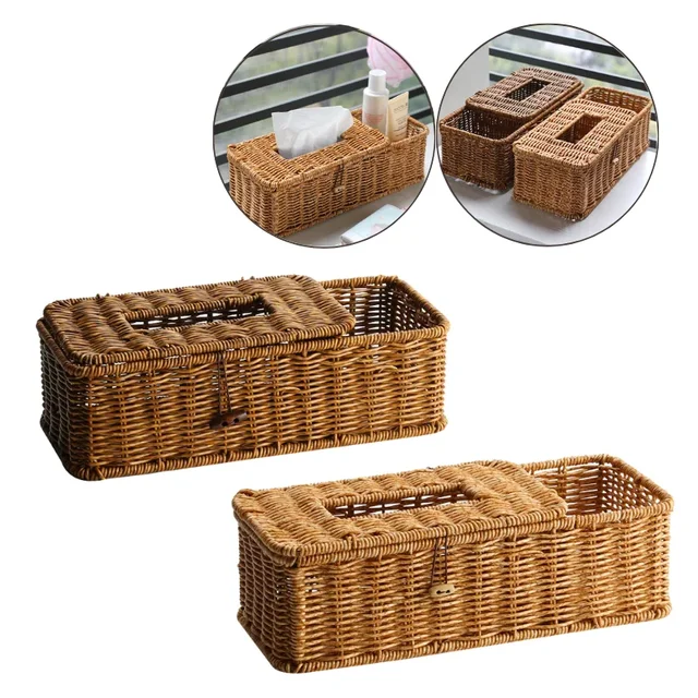 Discover the Elegance of Vintage Style with the Napkin Cover Rattan Wicker Storage Case