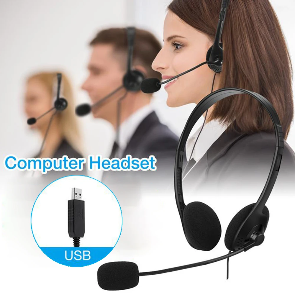 

Call Center Clear Voice Office School Pc Gaming With Microphone Usb Wired Computer Headset Volume Control Noise Reduction