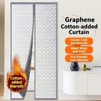 ม่านประตูผ้าฝ้ายกันลมและอบอุ่นในฤดูหนาว ม่านประตูกันความเย็น ม่านประตูปิดผนึกแถบแม่เหล็กเต็มรูปแบบ 1