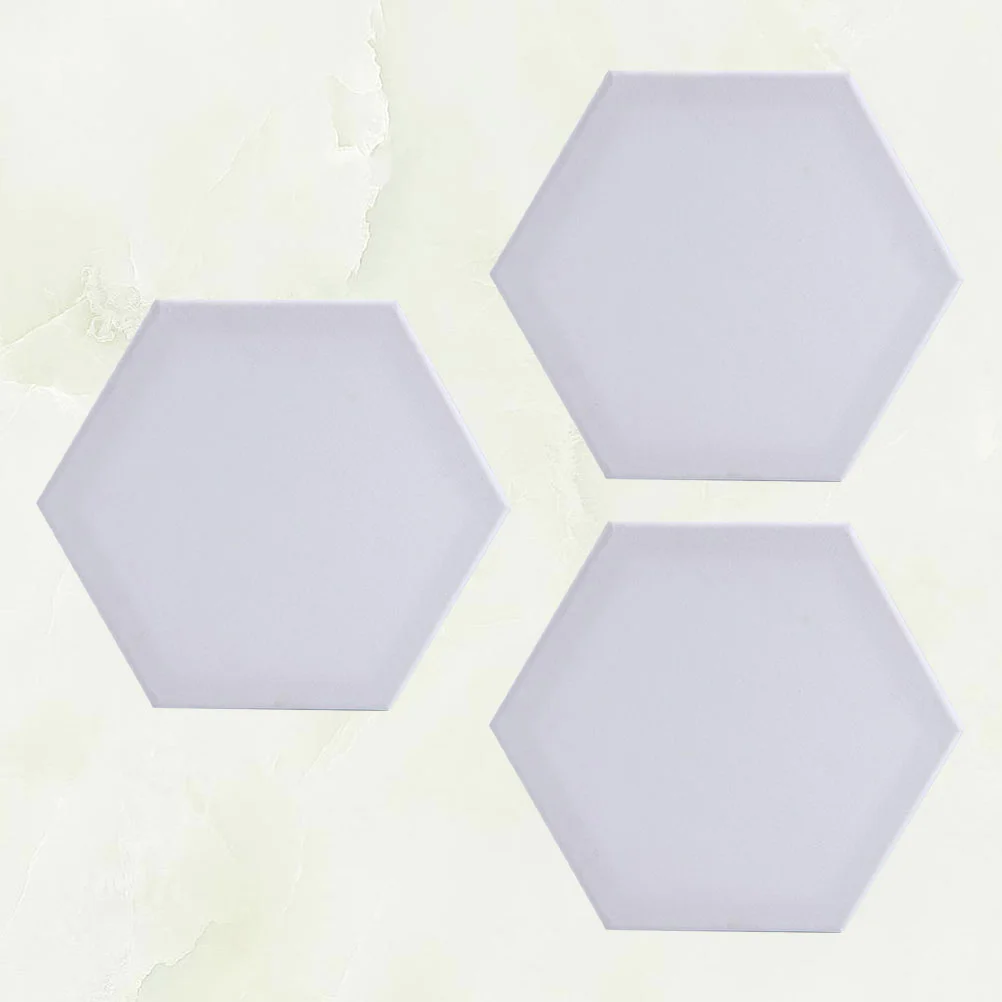 

3 Pcs Artist Canvas Boards Hexagon Panel Oil Painting Acid Free White DIY