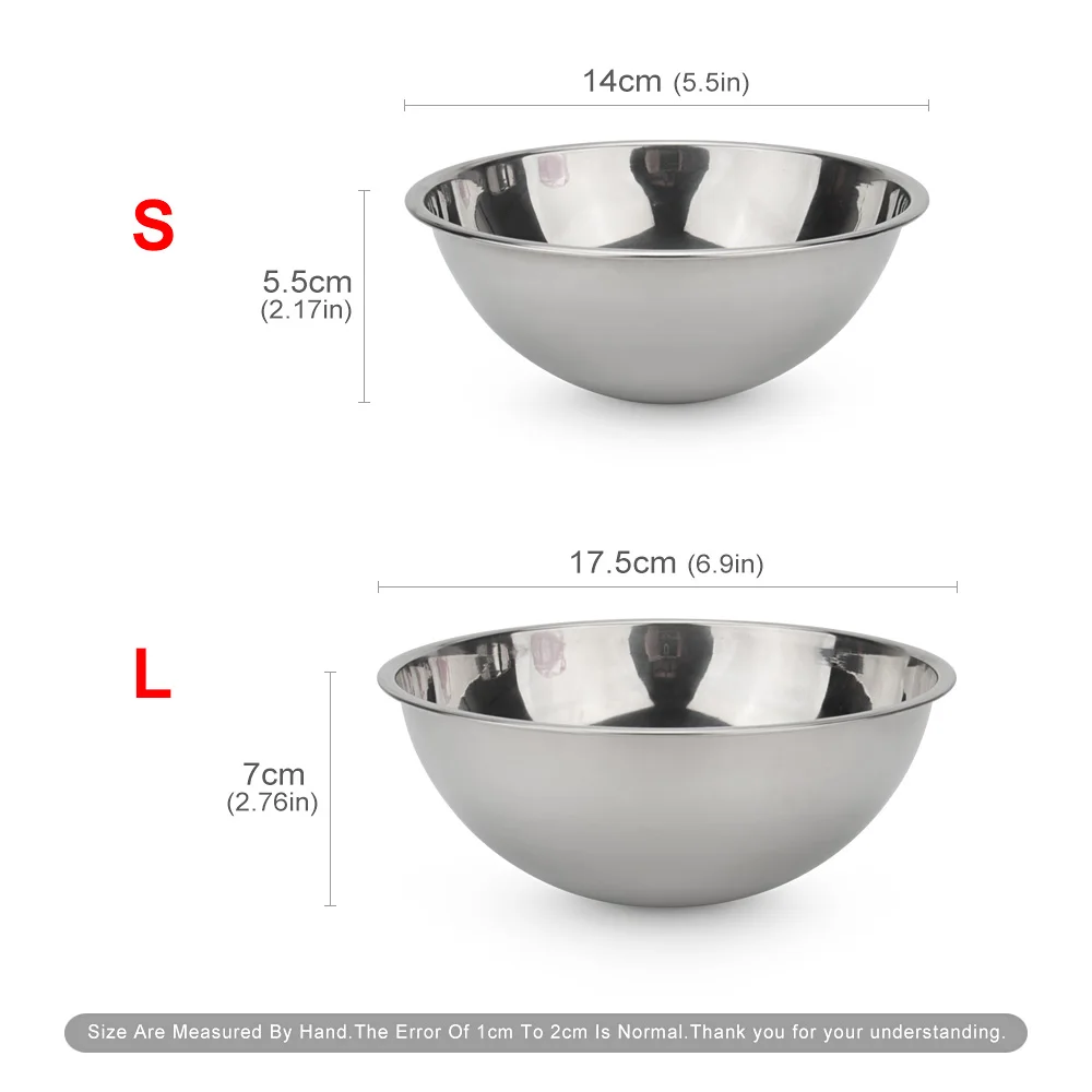 Round Stainless Steel Pet Bowl Dog Cat Food Drink Bowl Replacement Basic Feeder Bowls 5