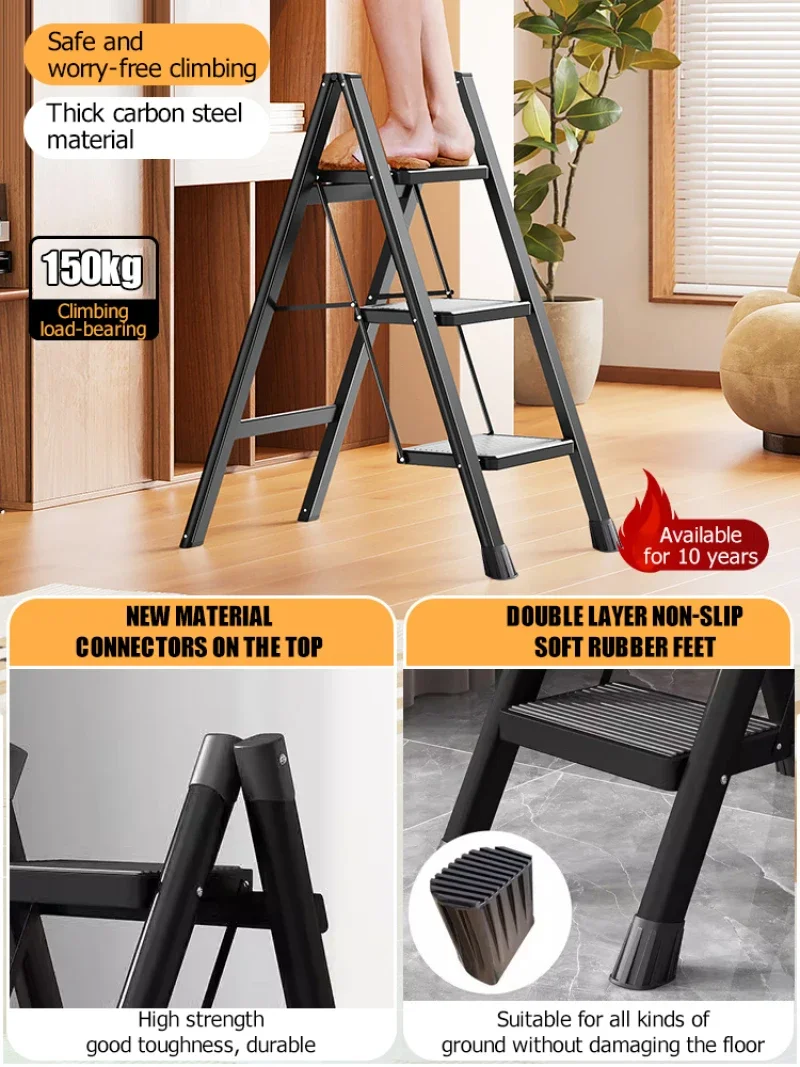 Compact Folding Ladder - Portable Step Stool