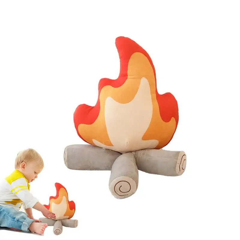 Fake Campfire Plushies Simulation Bonfire Plush Doll Stuffed Funny Fake Fire Camping Toys Cartoon Floor Cushion Decorative Props 10pcs lot stage dj effect led lamp silk 2 2meter red and blue fake simulative fire flame lighting artificial flame blow machine