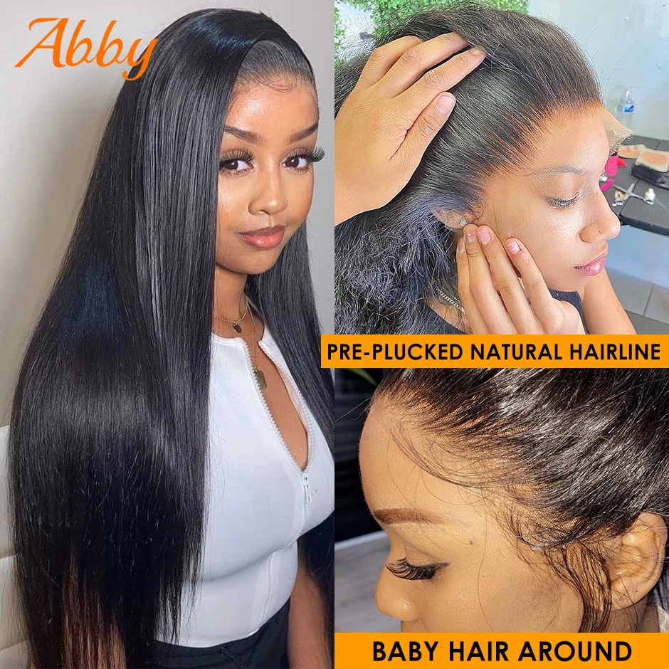 ABBY Hair Long Straight Lace Front Wigs HD Transparent Lace Frontal Wig Full For Women Human Hair Wigs human hair wig lace front wig human hair wigs front lace wig
