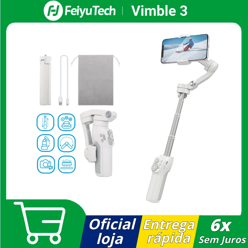 FeiyuTech Vimble 3SE 3-Axis Handheld Gimbal Portable Foldable For IPhone  Samsung Estabilizador Telefono Movil Mobile Phone Stick - AliExpress