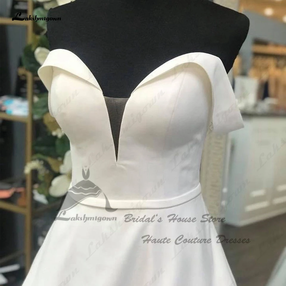 Lakshmigown prosta linia ślubna sukienka z kieszeniami 2023 Brautkleid Plus rozmiar Bridal Boho plaża suknie ślubne Off The Shoulder