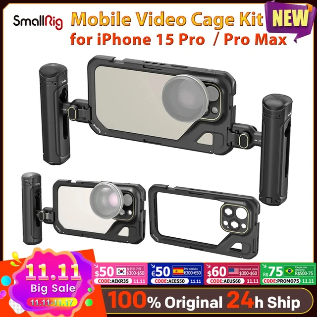 SmallRig Mobile Video Cage for iPhone 15 Pro Max 4391 Mobile Video Kit  (Dual Handheld) for iPhone 15 Pro Max 4392 - AliExpress