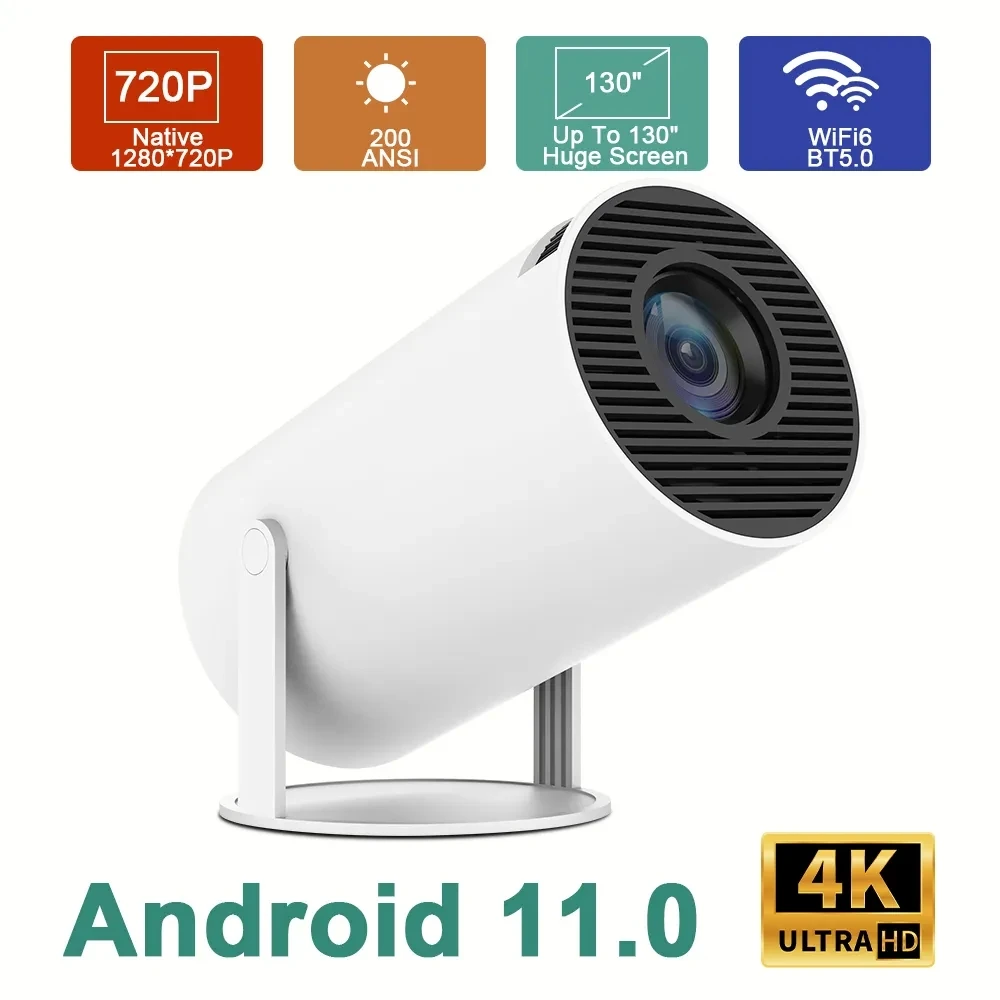 

Salange HY300 Mini Projector Android 11.0 Version 4K Full HD 720P Support 2.4G&5G WIFI Wireless Connection BT5.0 Hot Sale
