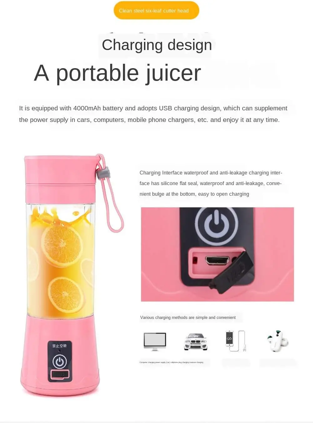 Mini Electric Juicer USB Charging Smoothie Milkshake Maker Automatic Fresh Squeezer Fruit Portable Orange Lemon Kitchen Blender 5 küchexyz.de Sd4ed6949682048cdb0ed75ee31745937g küchexyz.de Best Price | Fast Delivery |Quality Product Mini Electric Juicer USB Charging Smoothie Milkshake Maker Automatic Fresh Squeezer Fruit Portable Orange Lemon Kitchen Blender