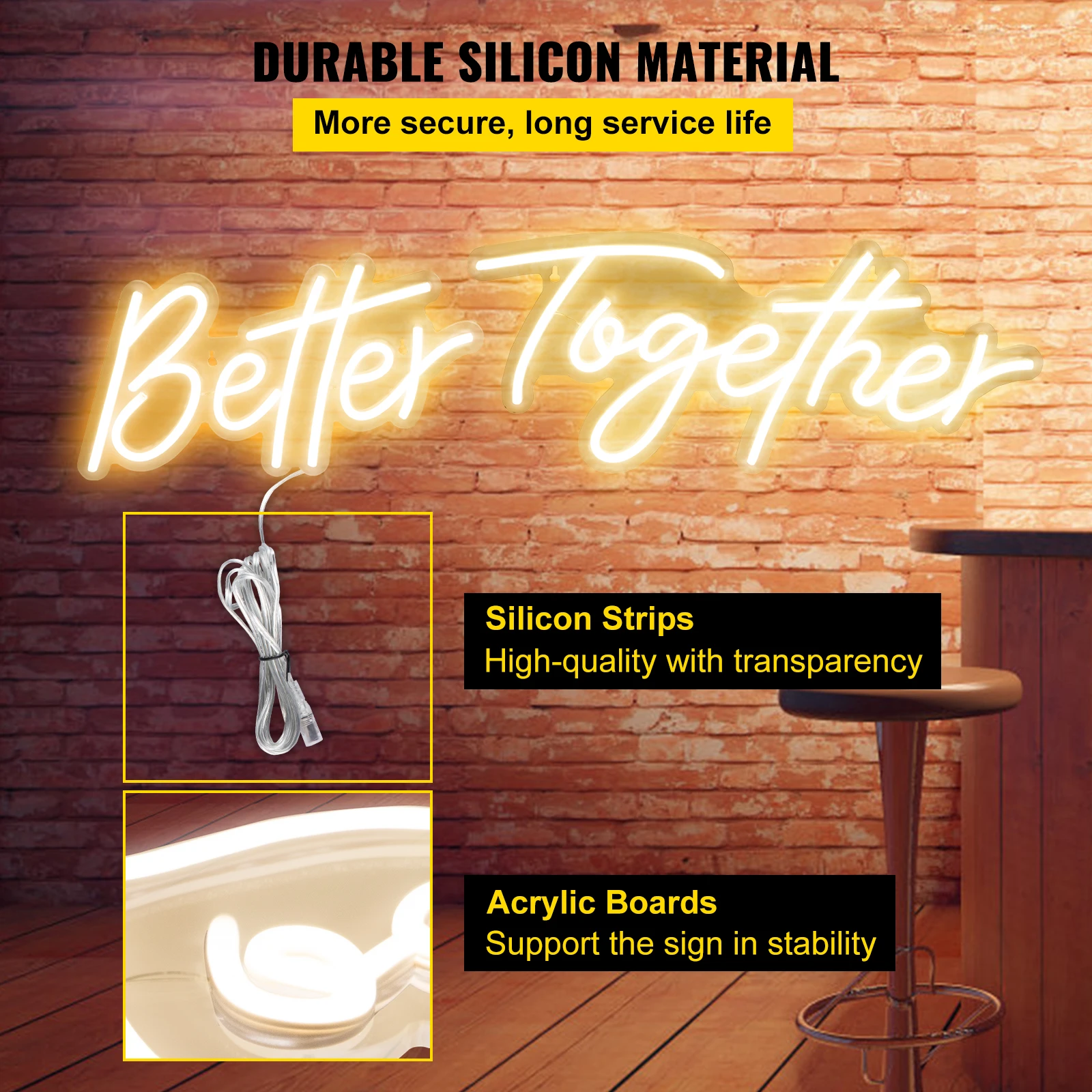 Warm White LED Neon Sign for Indoor Decor