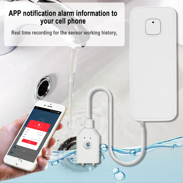 Smart Water Leak Sensor Liquid Leakage Alarm Overflow Level Detector Flood Protection Tuya WiFi SmartLife APP 3