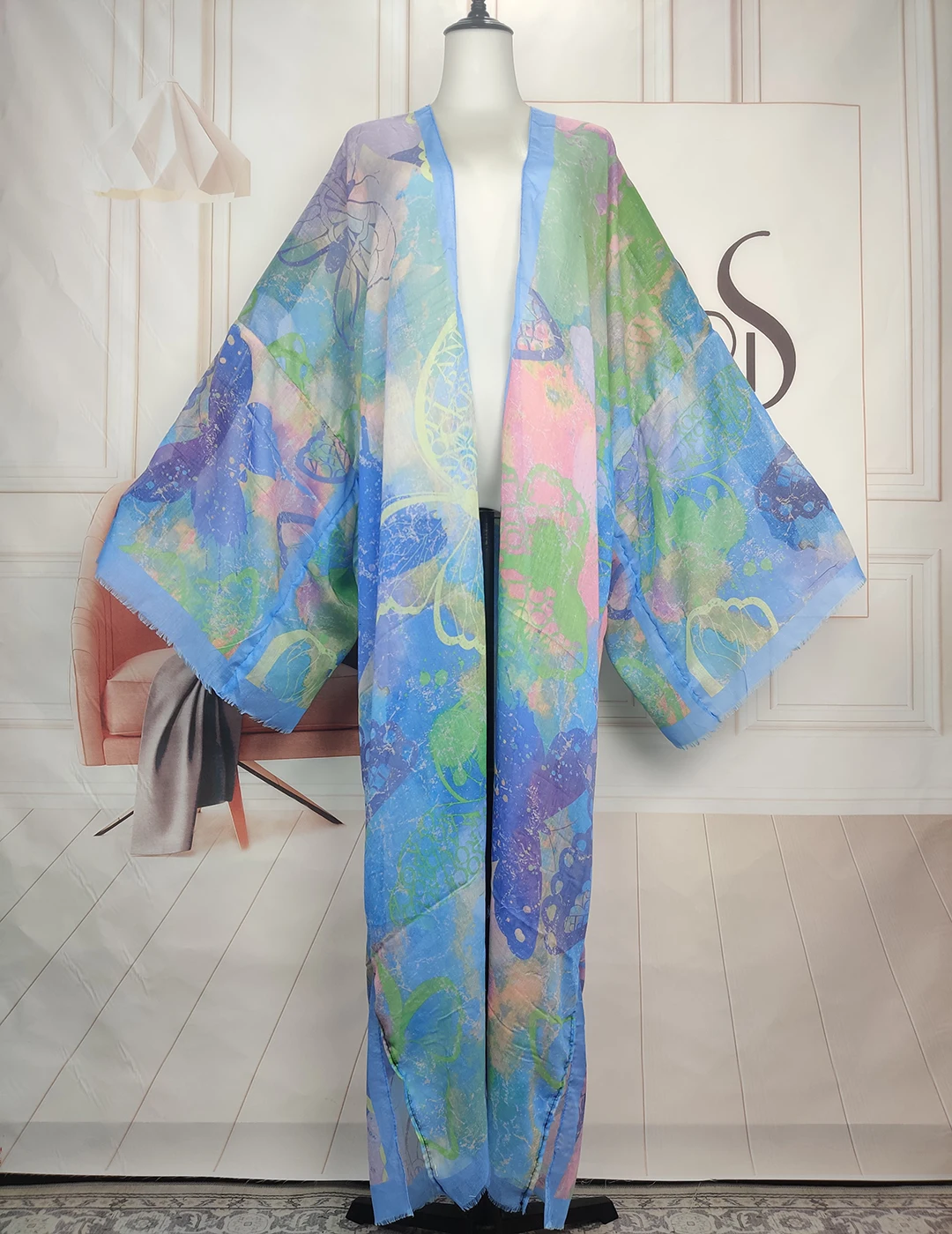 Newest Style African Fashion Blogger Boho Designer Resortwear Long Kimonos Plus Size Europe Women Outlet Kaftan Duster Coat