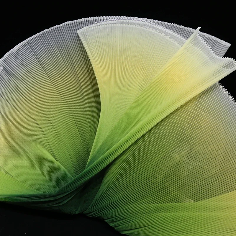Miyake Gradient Accordion Small Pleated Hard Mesh Fabric Accordion Design Handmade Diy Material Wedding 3d Shape Decoration