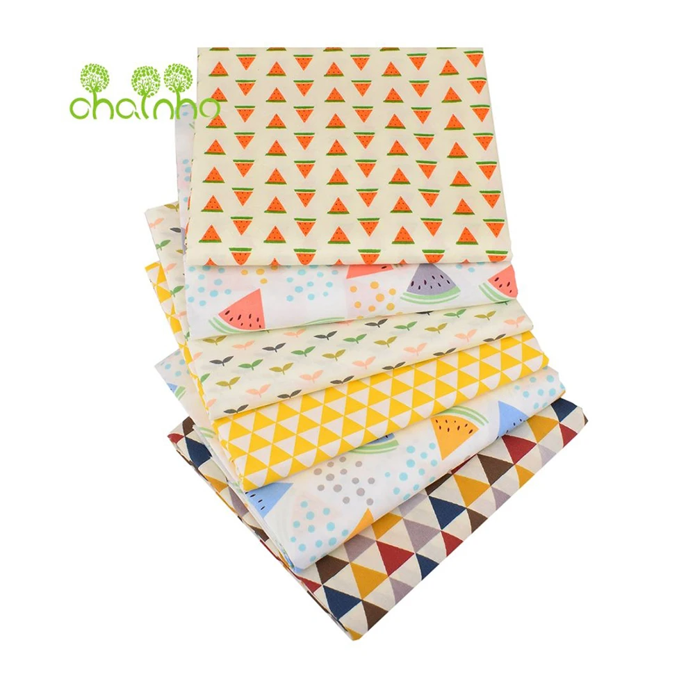 Chaihno,Printed Twill Weave Cotton Fabric,Patchwork Cloth,DIY Sewing Quilting Material,Mix Designs Series,40x50cm/piece,25CCZ7