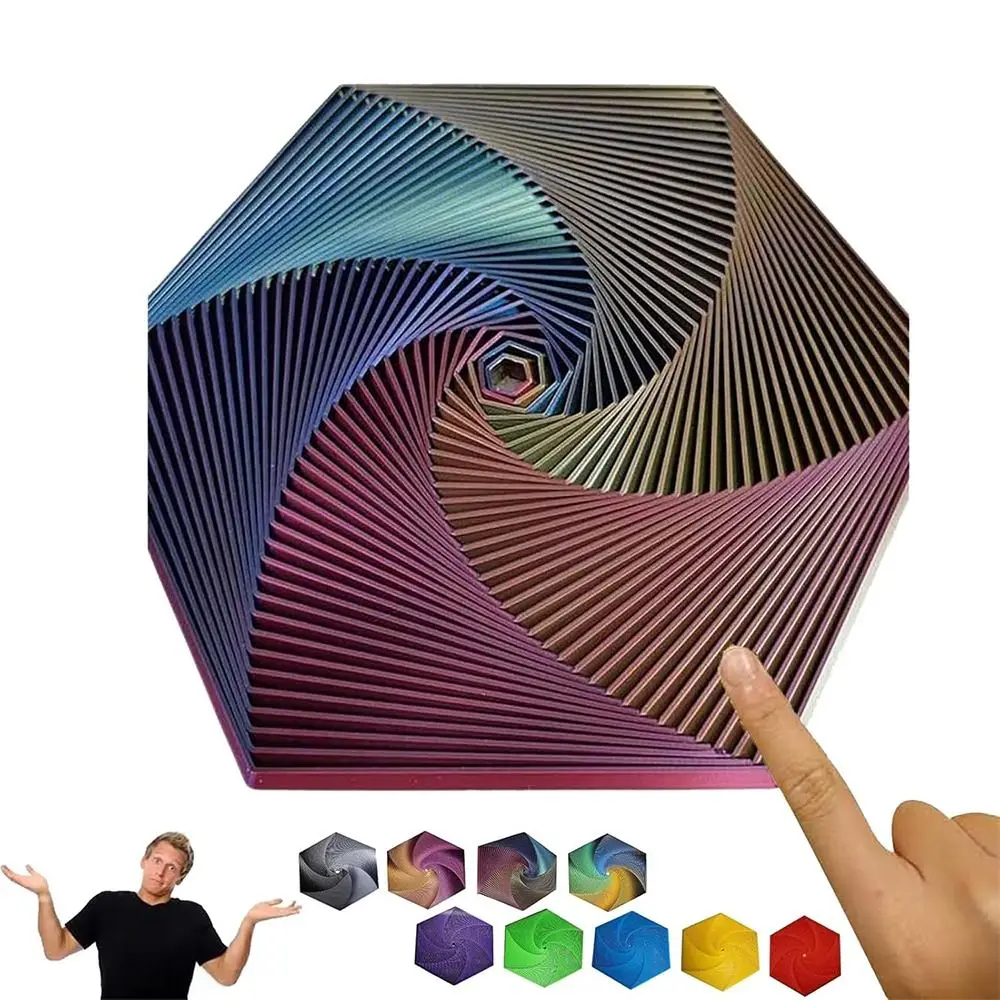 재미있는 프랙탈 피젯 육각 3D 프린팅, 불안 방지 및 스트레스 해소 피젯 장난감, 어린이 및 성인용 마음 챙김 명상 도구
