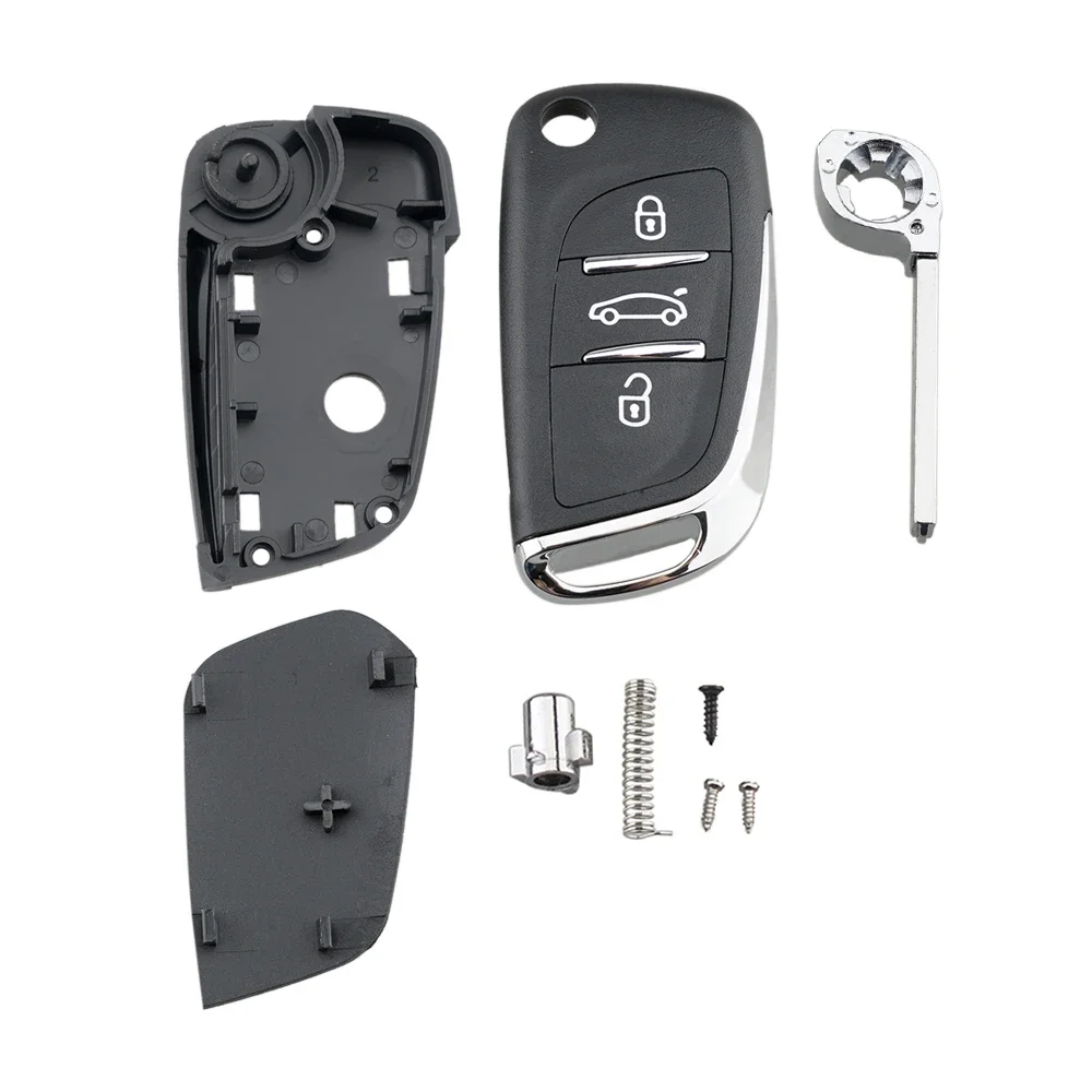 2/3 Button Car Key Remote Shell Cover Replacement Flip Folding Fob Case with HU83/VA2 Blade for Peugeot 107 207 307 308 Citroen