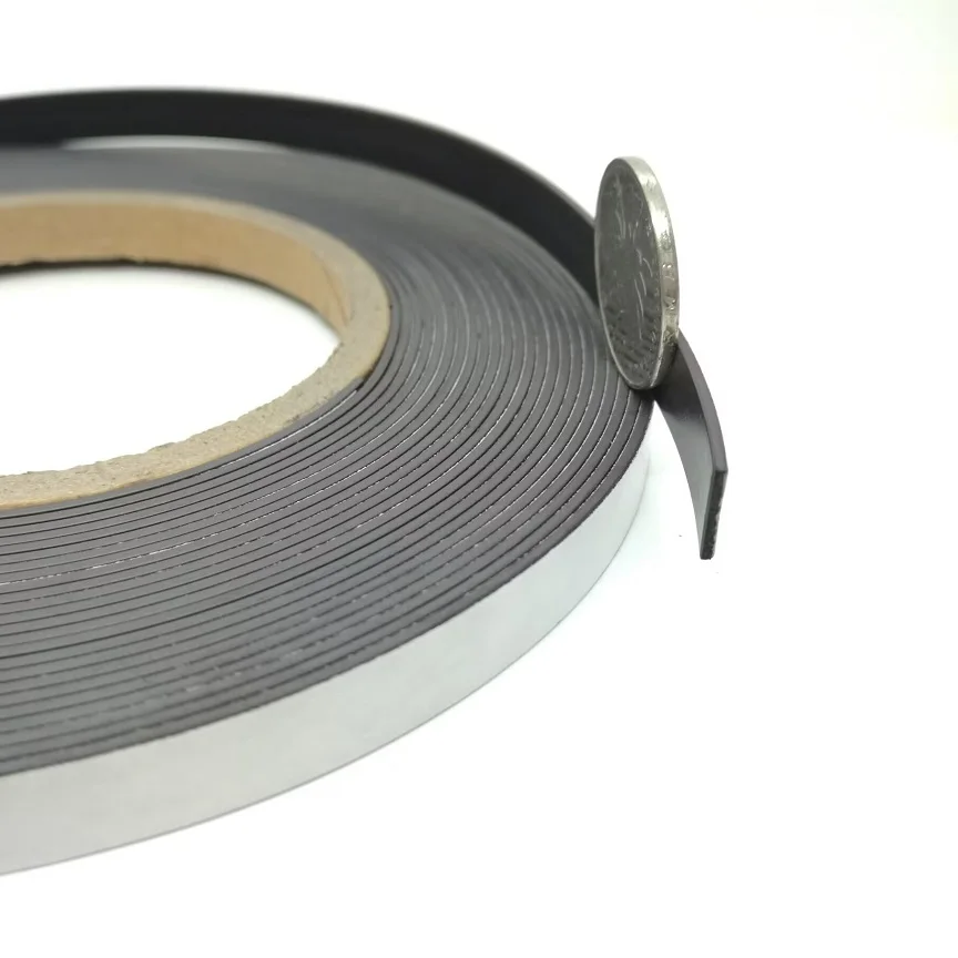 10 Meters Rubber Magnet 10*1 mm Self Adhesive Flexible Magnetic Strip Rubber Magnets Tape Width 10 mm Thickness 1