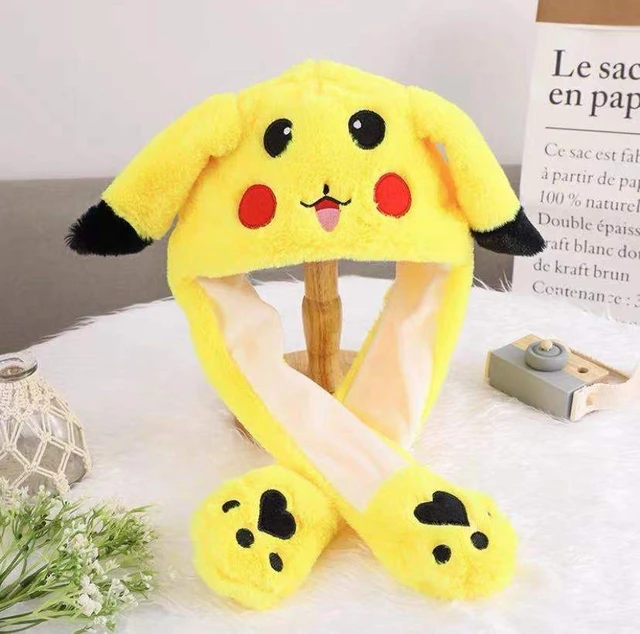 Chapeau oreilles de lapin mignon pour filles, chapeau en peluche Pikachu  mobile, casquette de saut douce, jouet drôle, dessin animé Kawaii, jouets  cadeaux pour adultes et enfants - AliExpress