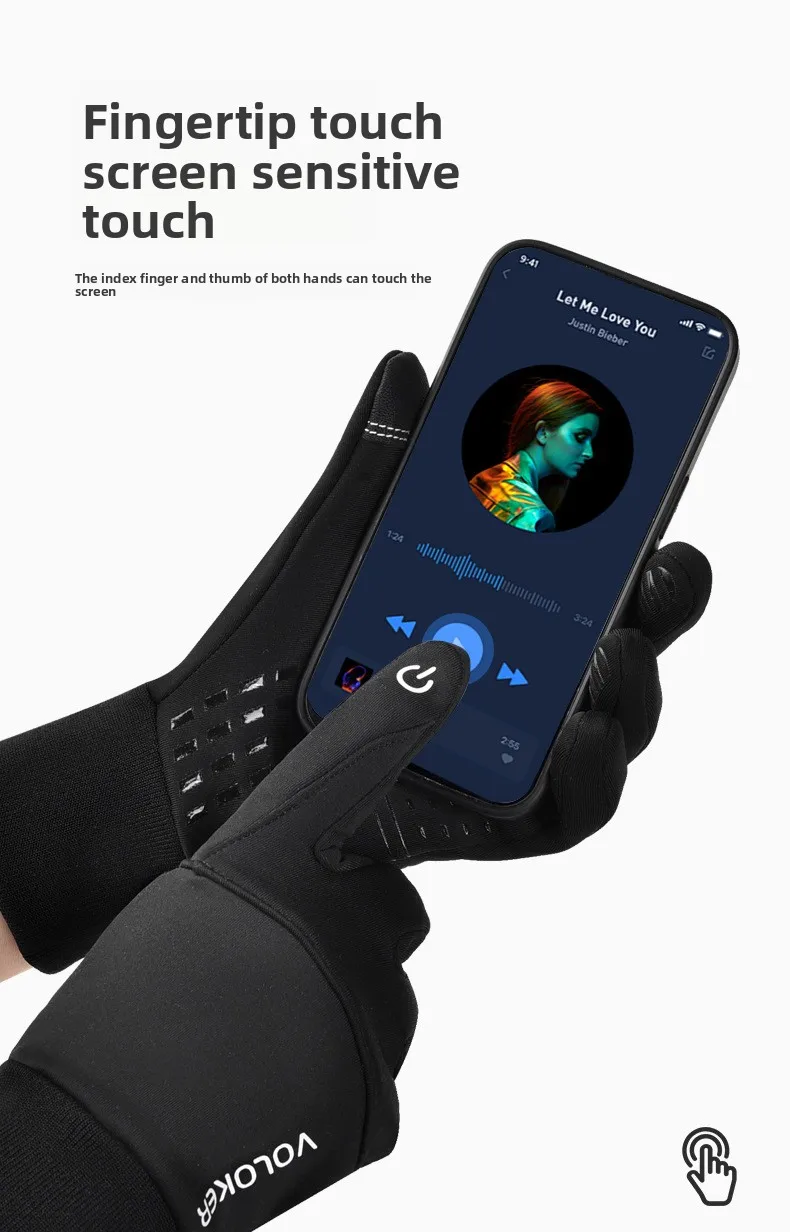 Description Picture 6 of itemCycling gloves for men in winter, warm and fleece windproof and cold proof touch screen sports outdoor cycling gloves