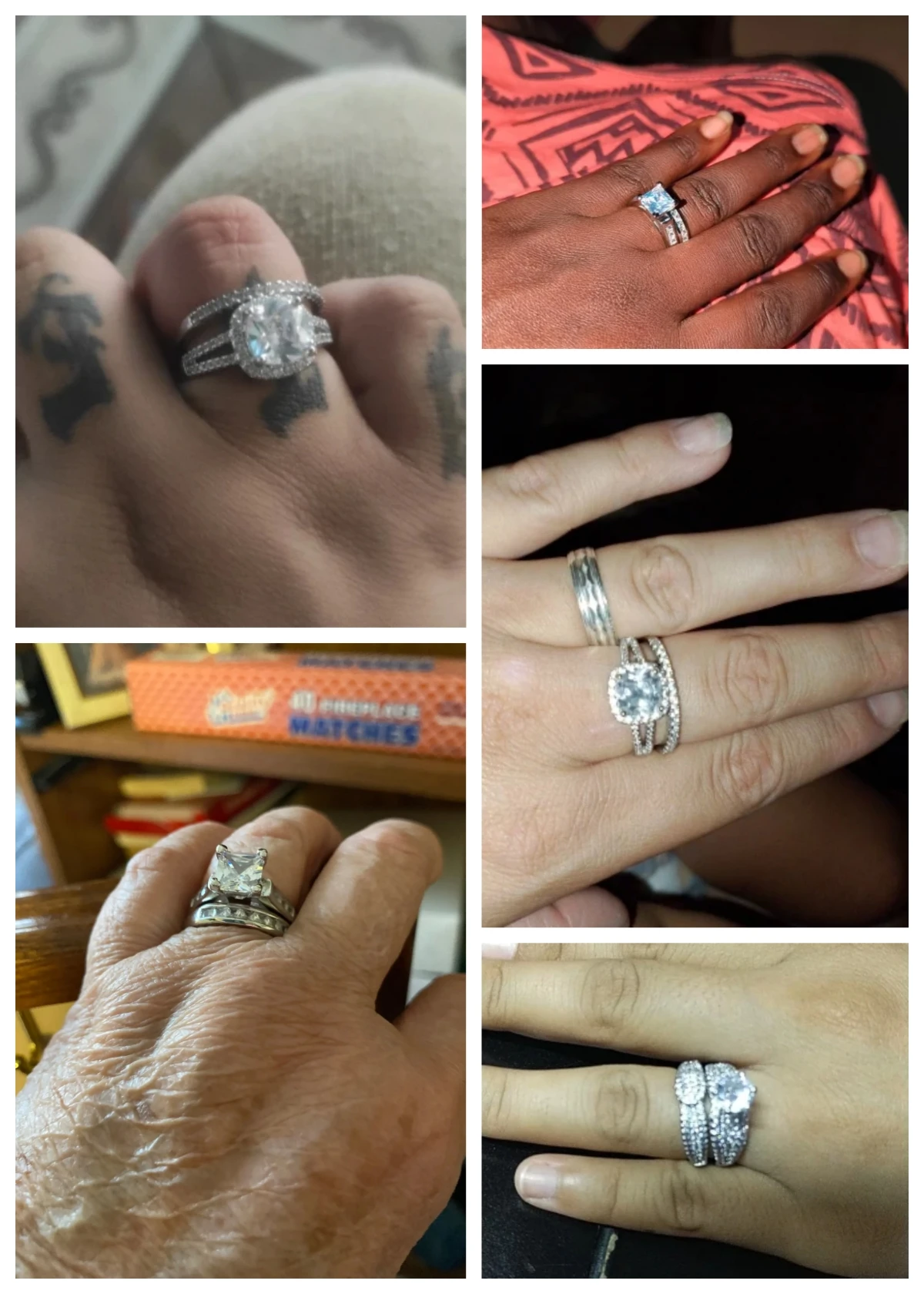 Ring Set Wedding Rings Wedding Ring Jewelry Accessories Fashion Wedding Ring Set for Women Dazzling Square Zirconia Luxury Lady Accessories Set