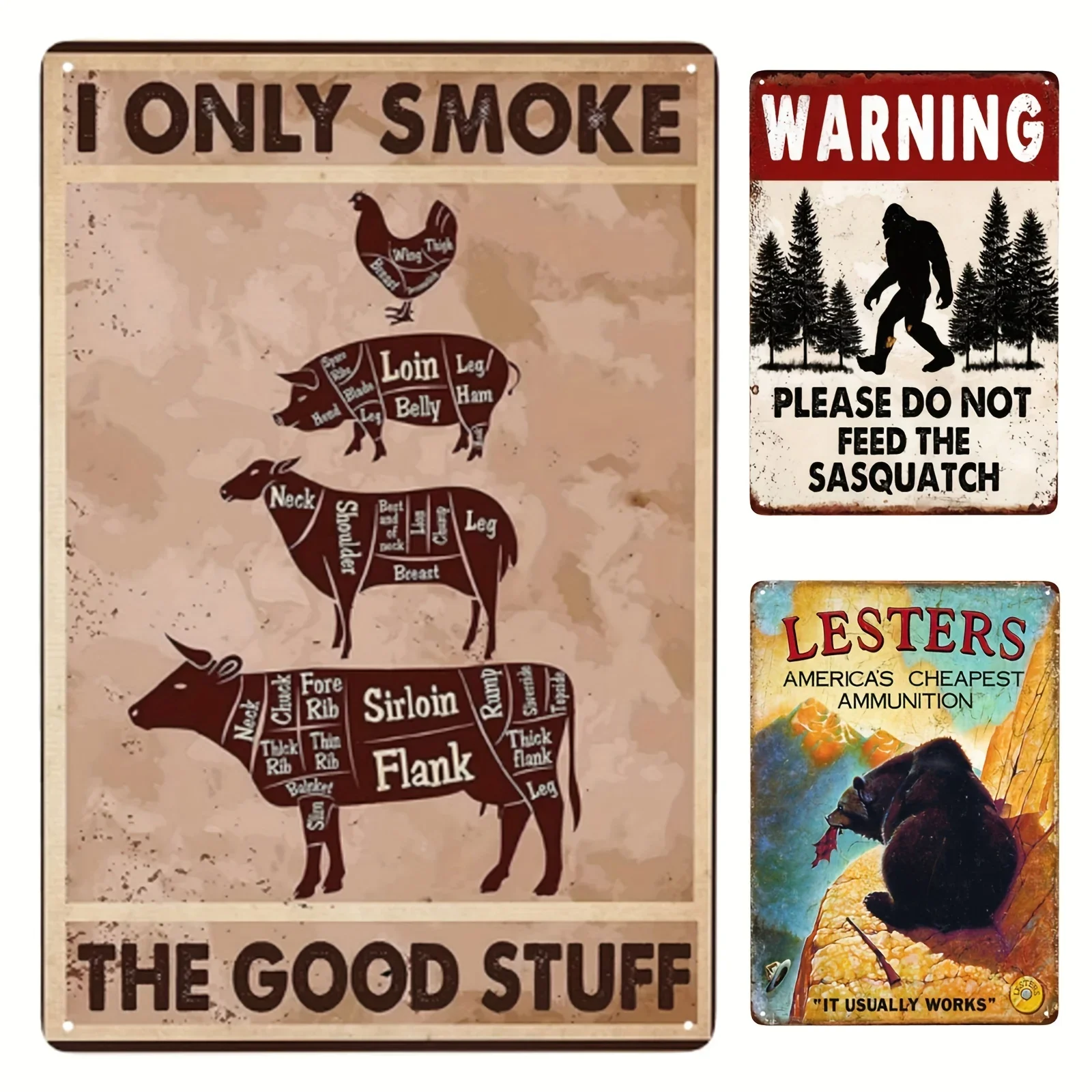 

Retro Metal Sign I Only Smoke The Good Stuff BBQ Retro Sign Vintage Tin Sign for Kitchen Home Cafe Bar Room Decor Posters