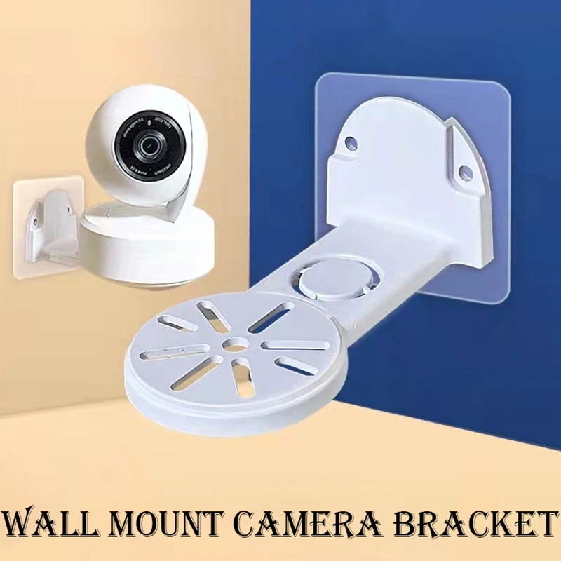 Camera Bracket Nail Free Wall Mount Camera Surveillance Holder Glue Base Screw 1Set security camera stand camera holder stand camera holder security wall mount bracket security camera bracket camera mount panel camera mounting base security camera mount