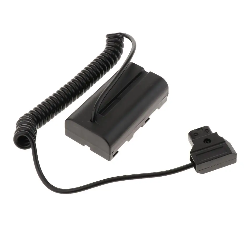 D Tap D-Tap Connector to NP-F550 DC Coupler Power Supply Adapter Coiled Cable 30cm Length for Monitor Using 550/970 Power supply
