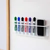 Acrylic 6-Hole Pen Holder Dryerase Marker Eraser Organizer Storage Rack Hanging Wall Pen Stand Stationery School Supplies 1
