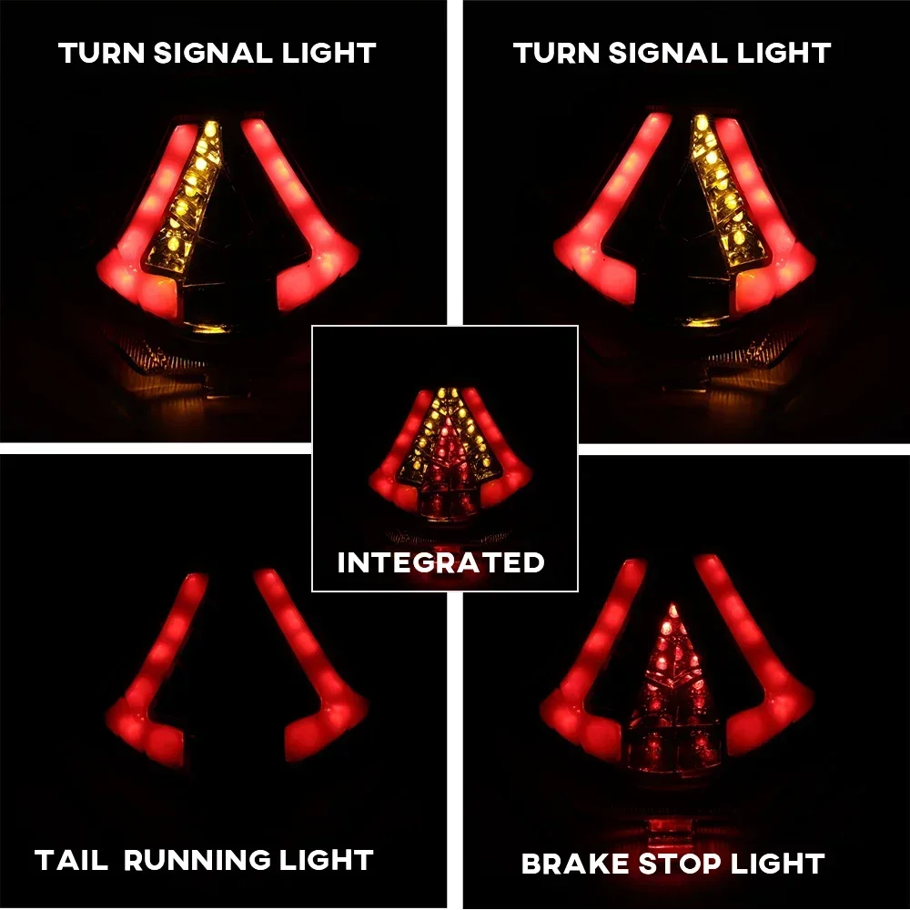 Motorrad Bremslicht Rücklicht Lampe mit LED Blinker RGB APP + EINE Schwarz  2 Pin Blinker Blink Relais für yamaha YZF R3 R25 MT07 - AliExpress