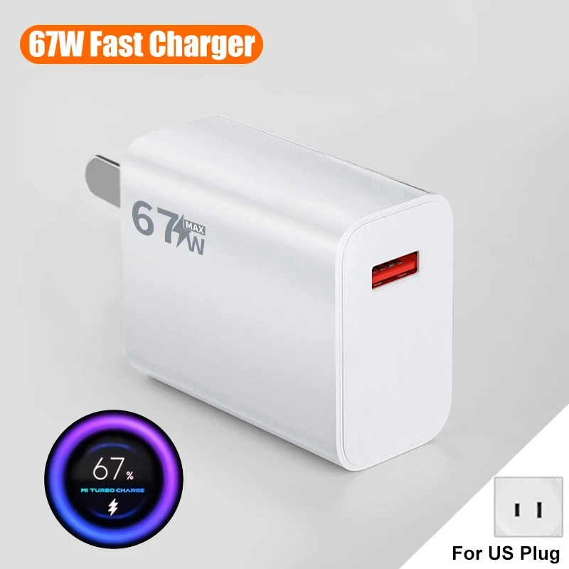 ตัวเลือกสินค้า Original 67W Fast CHARGING EU US อะแดปเตอร์ USB ประเภท C สําหรับ Xiaomi Redmi POCO ONEPLUS OPPO VIVO SAMSUNG ชาร์จโทรศัพท์