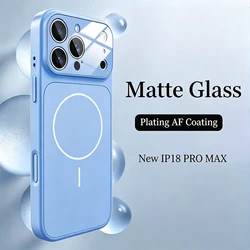 Premium Nano Frosted Glass Magnetic Phone Case with MagSafe Wireless Charging Compatibility - iPhone 18 Pro Max (Sky blue)