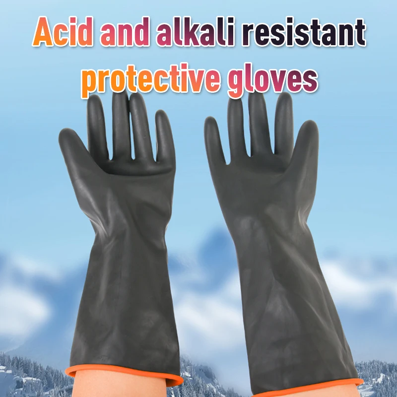 35cm Dishwashing Gloves Latex Fingers Crubbing Rubber Kitchen Tools Washing Scrub Silicone Gloves